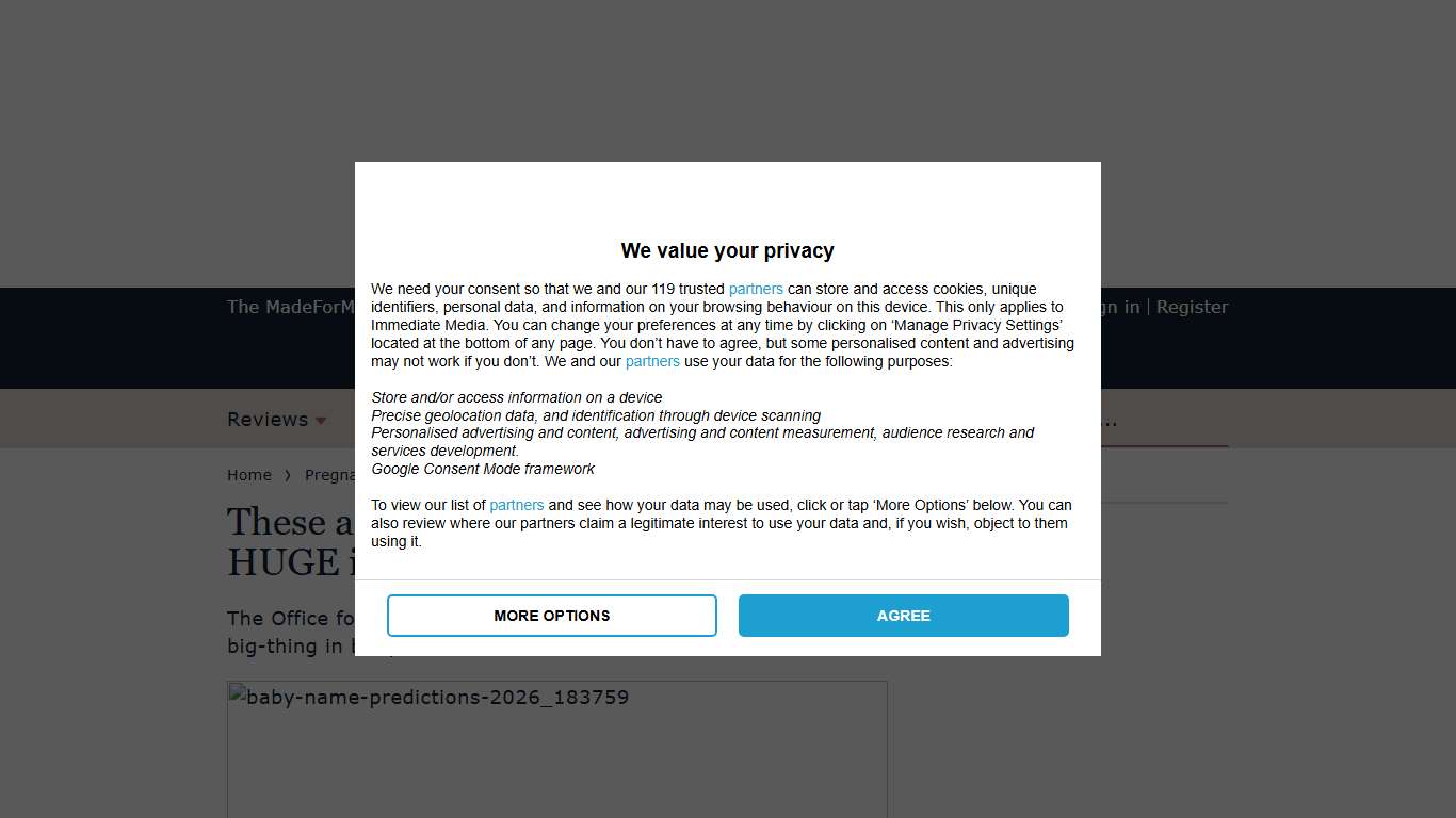 2026 top baby names - the ONS' future predictions MadeForMums